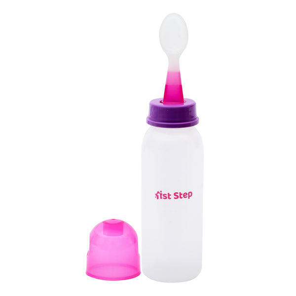 1st Step BPA Free Polypropylene Easy Squeeze Cereal Feeder with Spoon (Pink, 260 ml)
