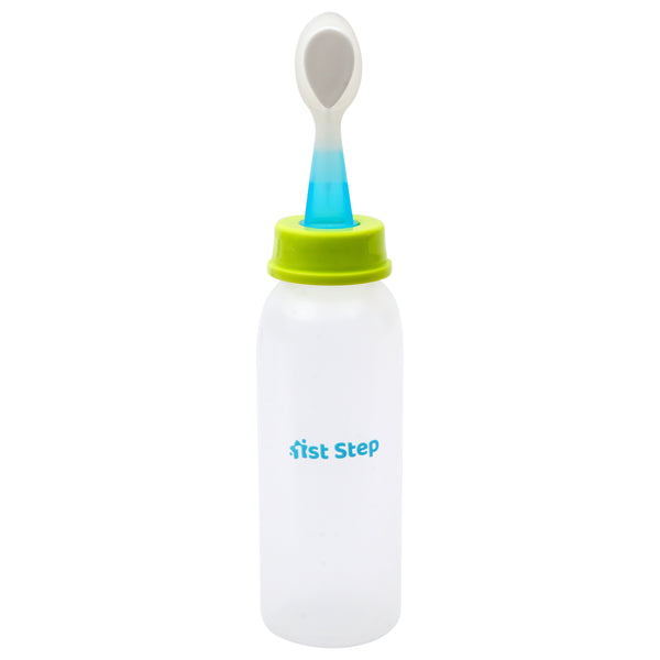 1st Step BPA Free Polypropylene Easy Squeeze Cereal Feeder with Spoon (Blue, 260 ml)