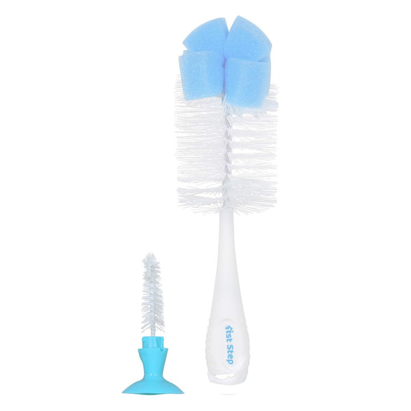 1st Step BPA Free Bottle And Nipple Cleaning Brush With Suction Base-Blue