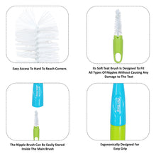 1st Step Bottle and Nipple Cleaning Brush with Nylon bristles for Easy Cleaning (Blue)