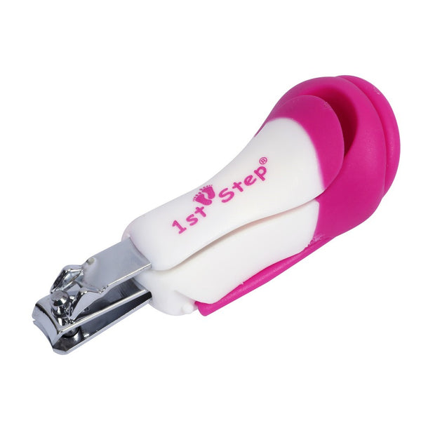 1st Step Easy Grip Baby Nail Clipper With Magnifying Glass-Pink