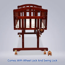 1st Step Wooden Cradle with Detachable Mosquito Net, Swing with Swing Lock and Wheels with Lock…