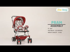 1st Step Yoyo Baby Stroller with 5 Point Safety Harness and Reversible Handlebar Stroller-Red