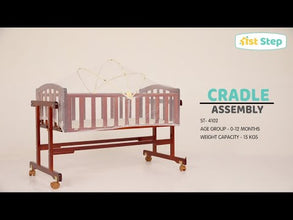 1st Step Wooden Cradle with Detachable Mosquito Net, Swing with Swing Lock and Wheels with Lock…