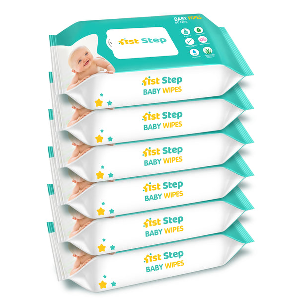 1st Step Baby Wet Wipes Enriched With Aloe-Vera And Jojoba Oil (Pack Of 6) (480 Wipes)