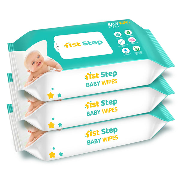 1st Step Baby Wet Wipes Enriched With Aloe-Vera And Jojoba Oil (Pack Of 3) (240 Wipes)