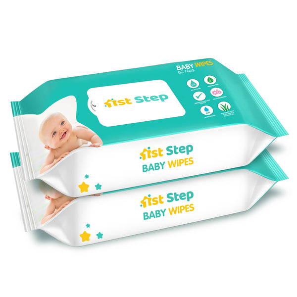 1st Step Baby Wet Wipes Enriched With Aloe-Vera And Jojoba Oil (Pack Of 2) (160 Wipes)